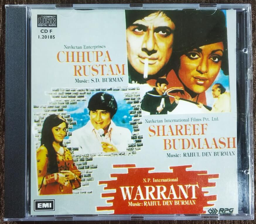 Chhupa Rustam (1973) S. D. Burman / Shareef Budmaash (1973) R. D. Burman / Warrant (1975) R. D. Burman Pre-Owned EMI Imported Audio CD