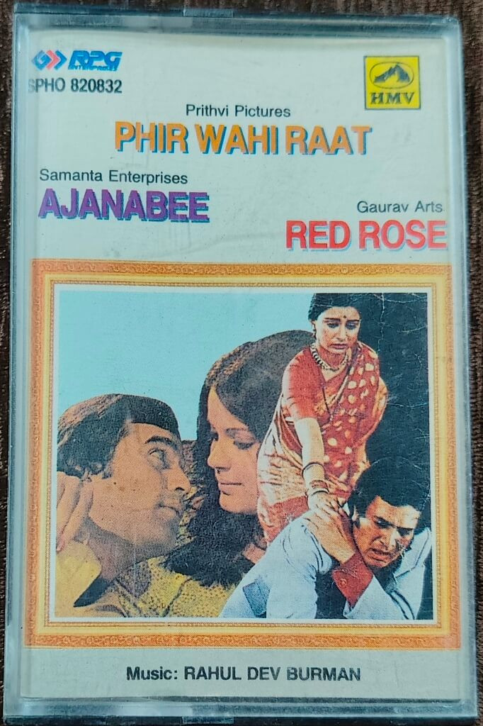 Phir Wohi Raat (1980) Rahul Dev Burman / Ajanabee (1974) R.D. Burman / Red Rose (1980) R D Burman Pre-Owned HMV-RPG Audio Cassette