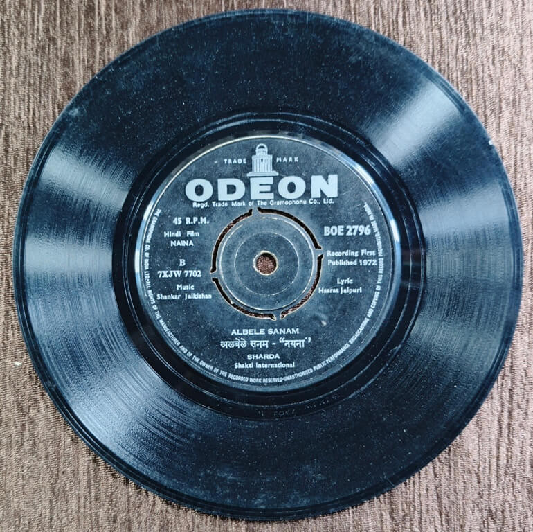 Naina (1972) Shanakar-Jaikishan Pre-Owned Vinyl, 7" SP Record