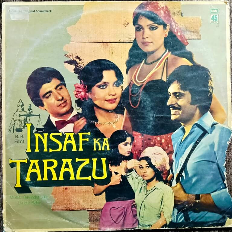 Insaf Ka Tarazu (1980) Ravindra Jain Pre-Owned HMV Vinyl, 12" LP Record
