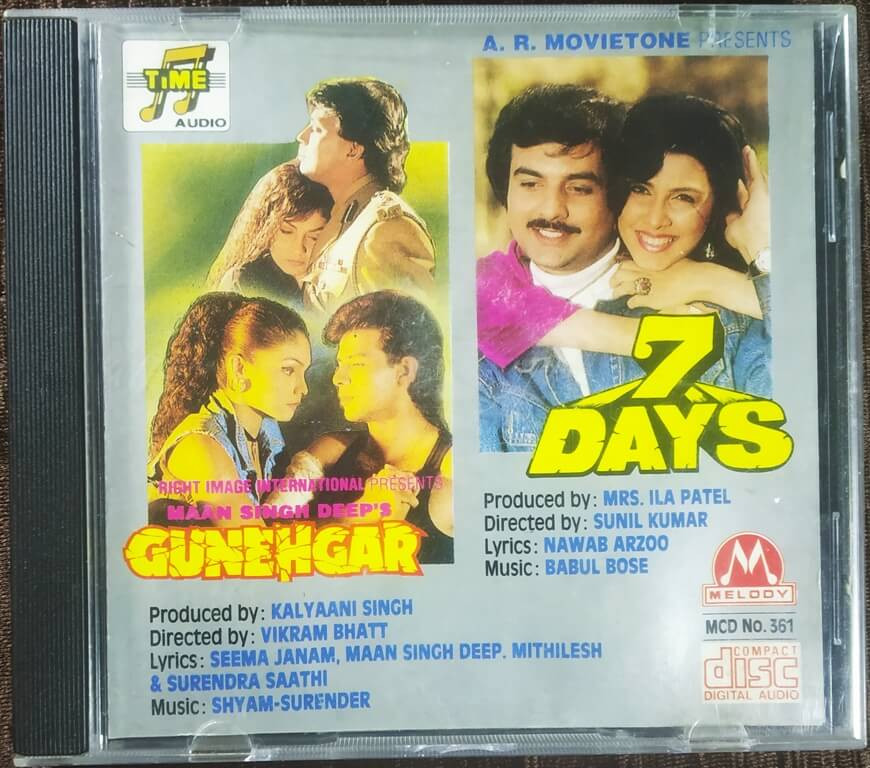 Gunehgar / 7 days (1995-1994) Babul Bose Pre-Owned Melody Imported Audio CD