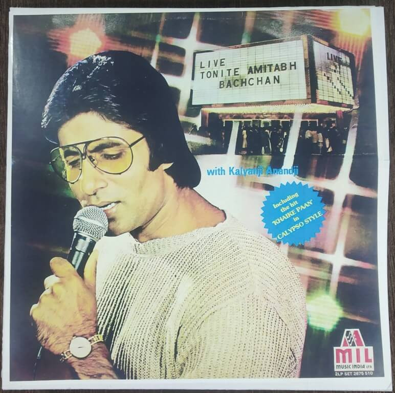 Amitabh Bachchan With Kalyanji-Anandji – Live Tonite (1982) Kalyanji-Anandji, Rajesh Roshan, Shiv Hari Pre-Owned Vinyl, 12" MIL Double LP Records