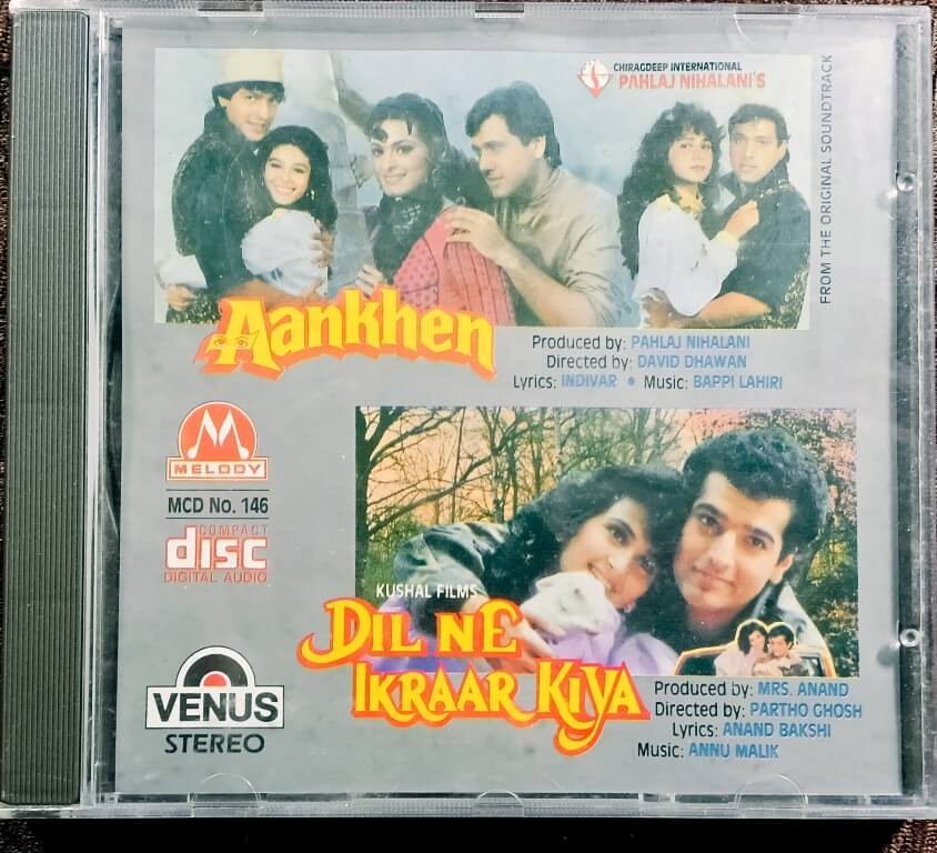 Aankhen (1993) Bappi Lahiri / Dil Ne Ikraar Kiya (1993) Anu Malik Pre-Owned Venus - Melody Imported Audio CD