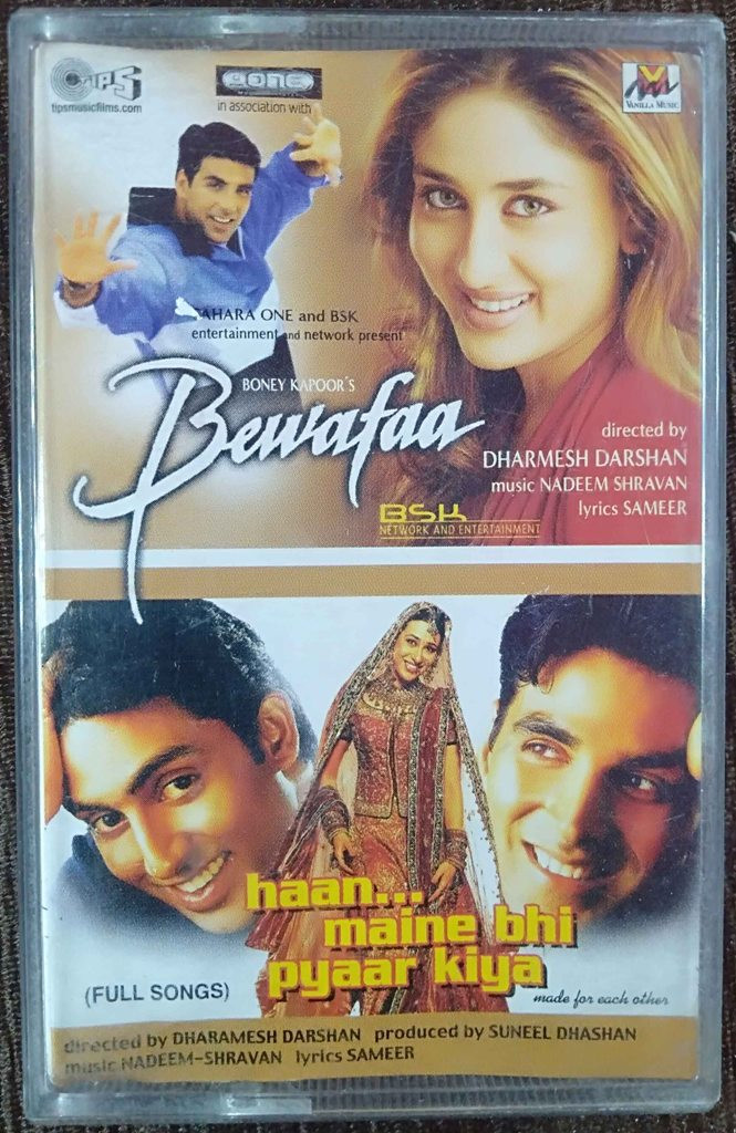 Bewafaa (2005) Nadeem-Shravan / Haan Maine Bhi Pyaar Kiya (2002) Nadeem-Shravan Pre-Owned TIPS Audio Cassette