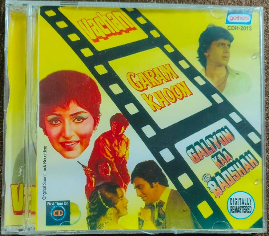 Vachan (1974) Shankar-Jaikishan / Garam Khoon (1980) Shankar-Jaikishan / Galiyon Kaa Badshah (1989) Kalyanji-Anandji Pre-Owned Gathani Audio CD
