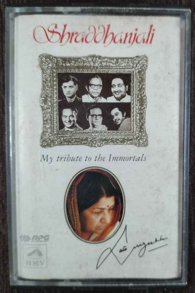 Lata Mangeshkar - Shraddhanjali - My Tribute To The Immortals (1992) Compilation Pre-Owned HMV, RPG Audio Cassette