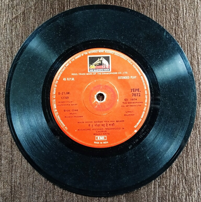 Kunwara Baap (1974) Rajesh Roshan Pre-Owned Vinyl, 7" SP Record