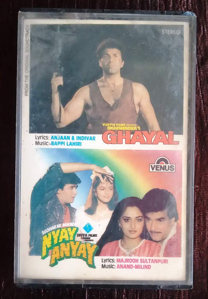 Ghayal (1990) Bappi Lahiri /Nyay Anyay (1990) Anand Milind Pre-Owned VENUS Audio Cassette