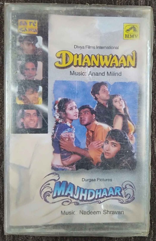 Dhanwaan (1993) Anand-Milind / Majhdhaar (1994) Nadeem-Shravan Pre-Owned SA RE GA MA, HMV Audio Cassette