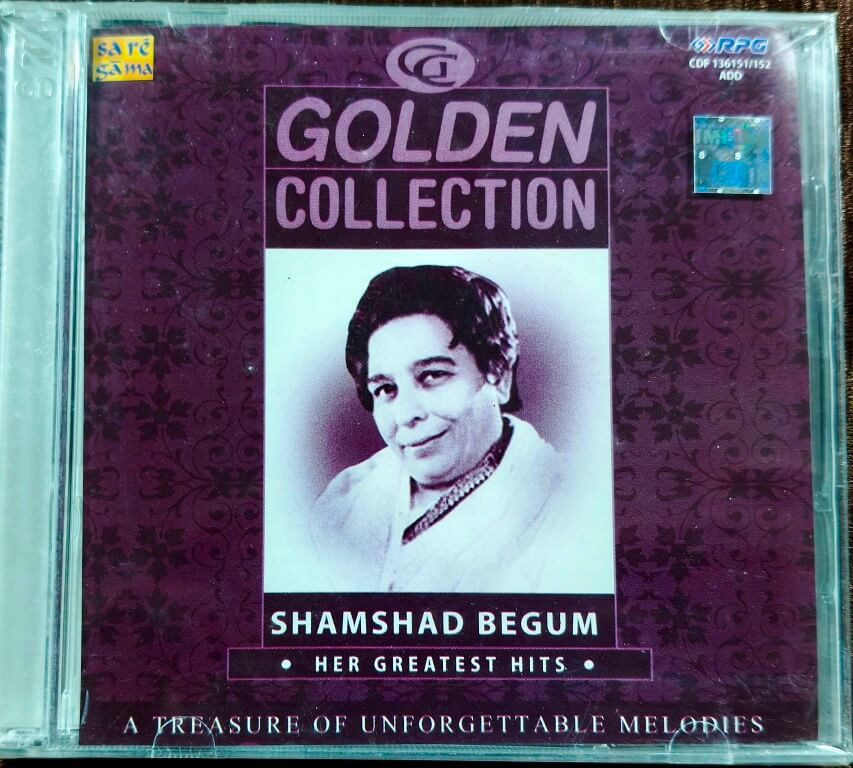 Shamshad Begum – Golden Collection – Greatest Hits of Shamshad Begum - A Treasure Of Unforgettable Melodies (2004) Bollywood OST Compilation Pre-Owned Saregama-RPG Double Audio CD Set