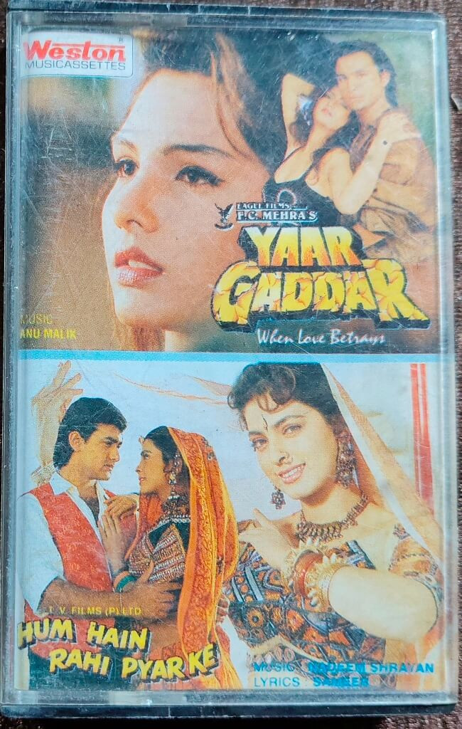 Yaar Gaddar - When Love Betrays (1994) Anu Malik / Hum Hain Rahi Pyar Ke (1993) Nadeem-Shravan Pre-Owned Weston Musicassettes Audio Cassette