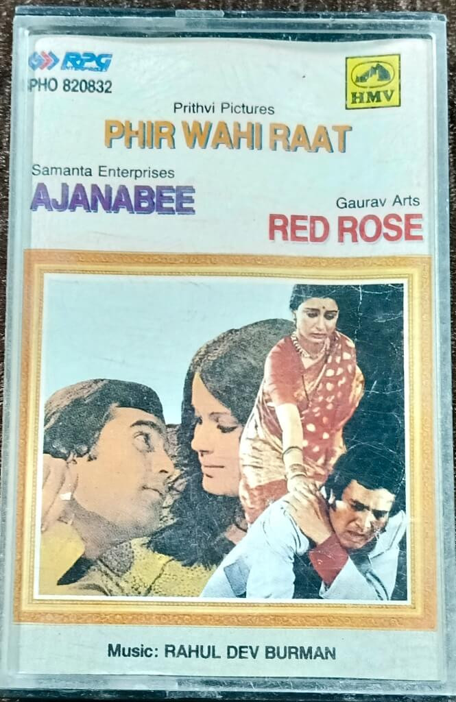 Phir Wohi Raat (1980) Rahul Dev Burman / Ajanabee (1974) R.D. Burman / Red Rose (1980) R D Burman Pre-Owned HMV-RPG Audio Cassette