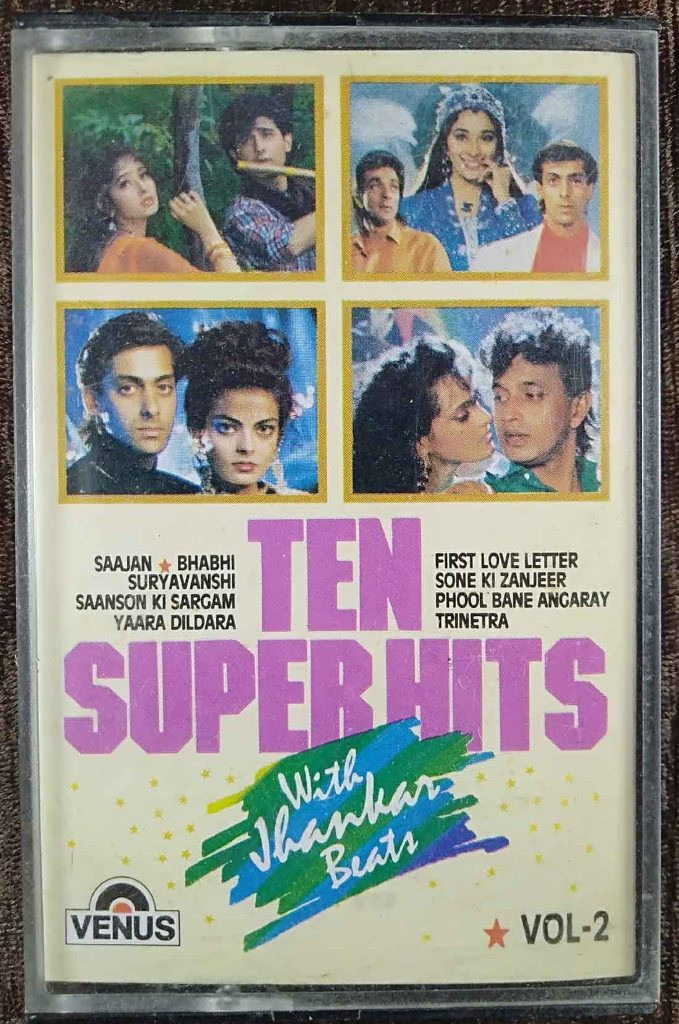 Ten Superhits - With Jhankar Beats - Vol 2 (1991) Compilation Pre-Owned VENUS Audio Cassette
