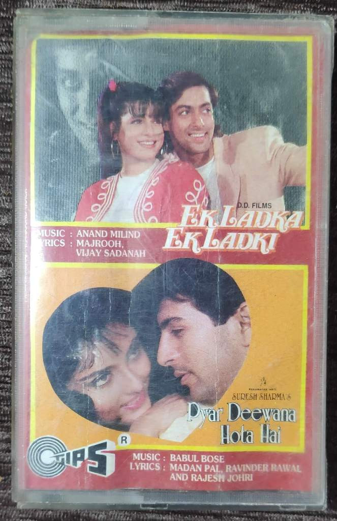 Ek Ladka Ek Ladki (1992) Anand-Milind / Pyar Deewana Hota Hai (1992) Babul Bose Pre-Owned TIPS Audio Cassette