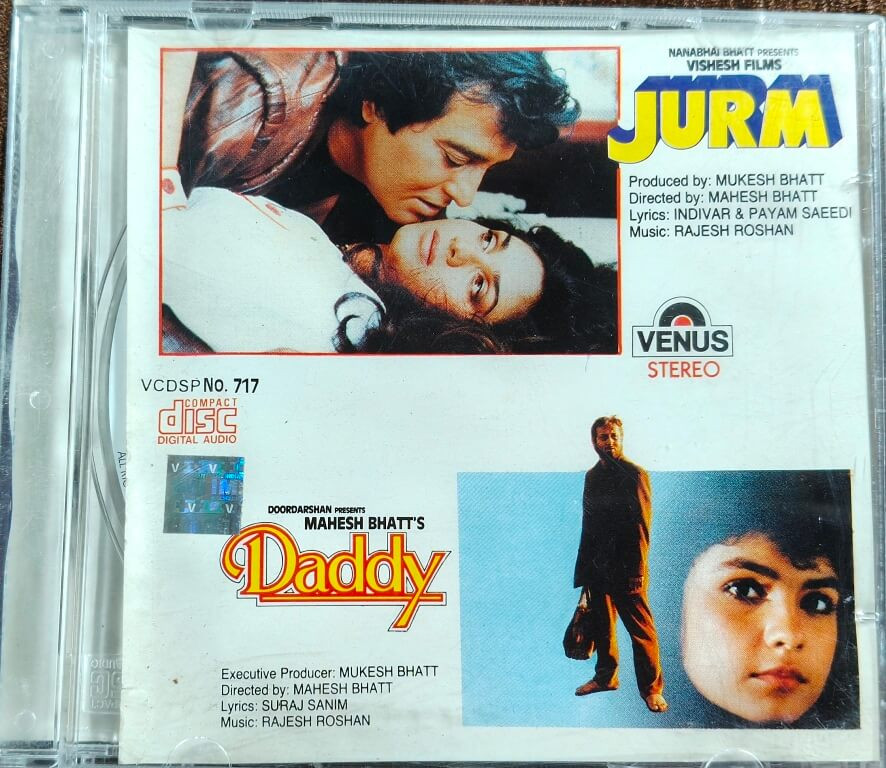 Jurm (1990) Rajesh Roshan / Daddy (1989) Rajesh Roshan Bollywood OST Pre-Owned Venus Audio CD