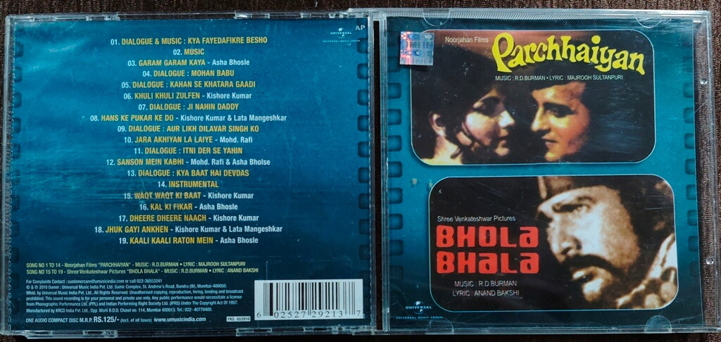Parchhaiyan (1972) R. D. Burman / Bhola Bhala (1978) R. D. Burman