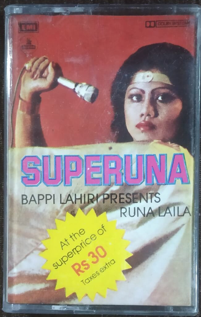Bappi Lahiri/Runa Laila – Superuna (1982) Bappi Lahiri Pre-Owned CBS Audio Cassette Pre-Owned EMI–Odeon First Edition Audio Cassette