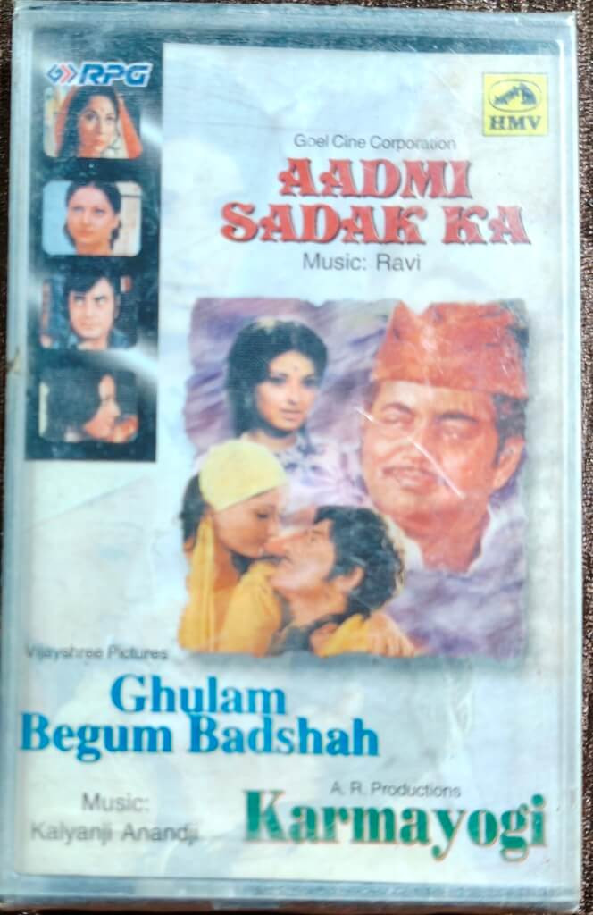 Aadmi Sadak Ka (1977) Ravi / Ghulam Begum Badshah (1973) Kalyanji-Anandji / Karmayogi (1978) Kalyanji-Anandji Pre-Owned HMV-RPG Audio Cassette