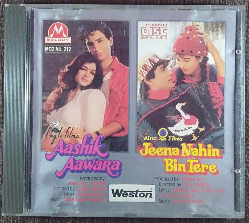 Aashik Aawara (1993) Laxmikant-Pyarelal / Jeena Nahin Bin Tere (1995) Rajesh Roshan Pre-Owned Imported Audio CD