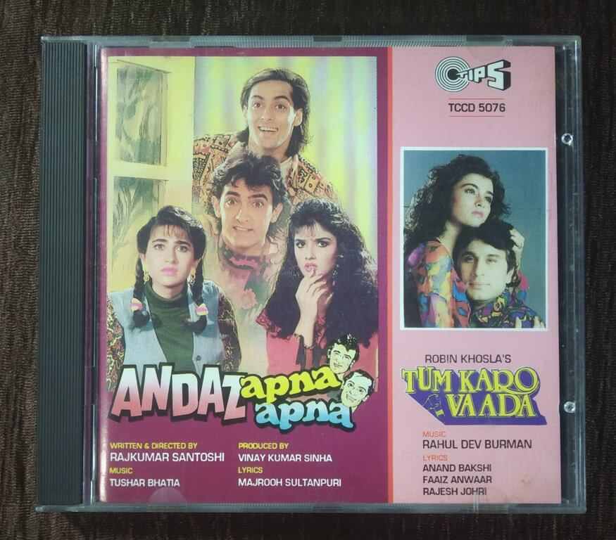 Andaz Apna Apna (1994) Tushar Bhatia / Tum Karo Vaada 1993) R D Burman Pre-Owned  Imported Audio CD