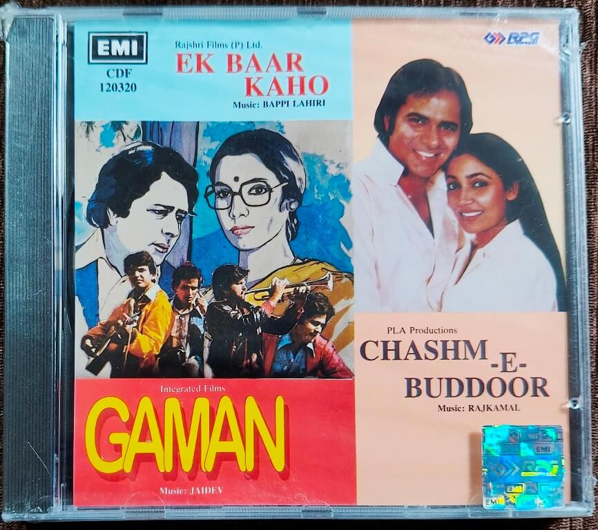 Ek Baar Kaho (1980) Bappi Lahiri / Gaman (1978) Jaidev / Chashm-E-Baddoor (1980) Raj kamal Pre-Owned RPG, EMI Imported Audio CD