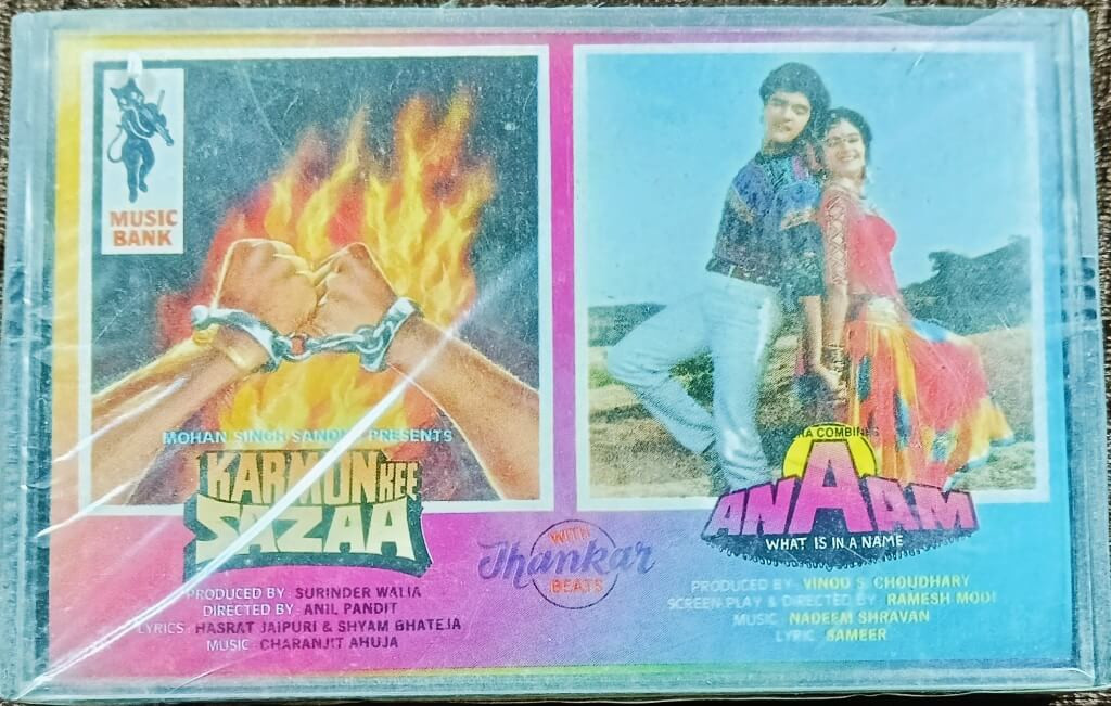 Karmon Kee Sazaa (1992) Charanjit Ahuja / Anaam (What Is In A Name) (1992) Nadeem Shravan Pre-Owned Music Bank Audio Cassette
