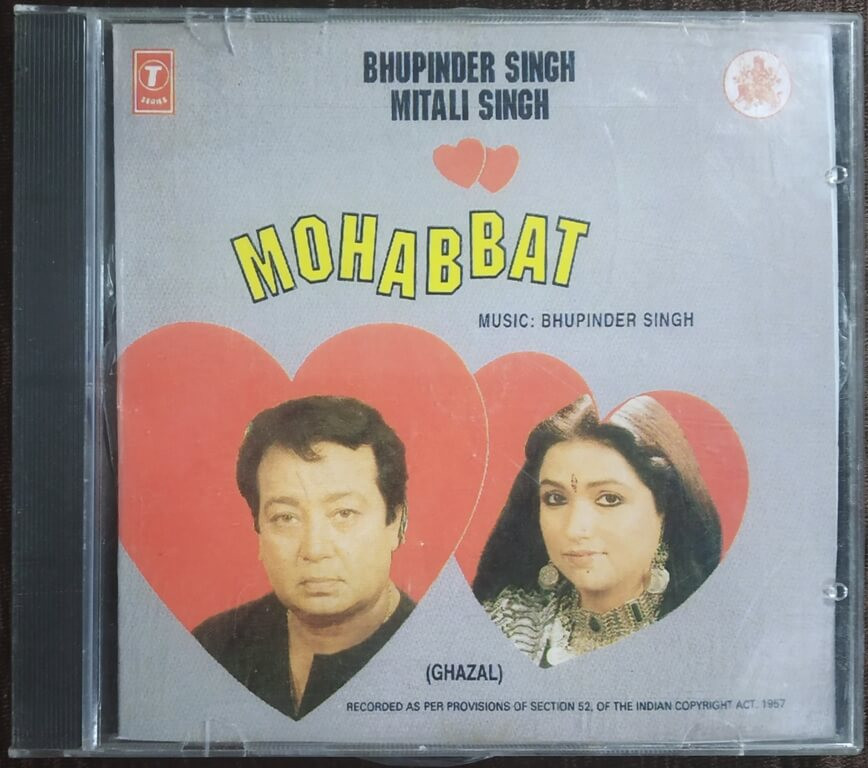Bhupinder Singh & Mitali Singh - Mohabbat (1994) Bhupinder Singh Pre-Owned T Series Audio CD