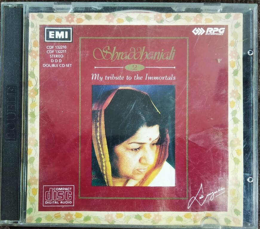 Lata Mangeshkar – Shraddhanjali Vol. 2. My Tribute To The Immortals (1994) Pre-Owned EMI Imported Double Audio CD
