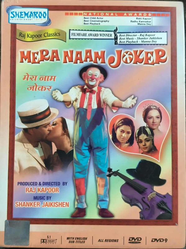 Mera Naam Joker (1970) Directed by Raj Kapoor & Music by Shanker-Jaikishen Mainstream Hindi Movie Pre-Owned Shemaroo DVD