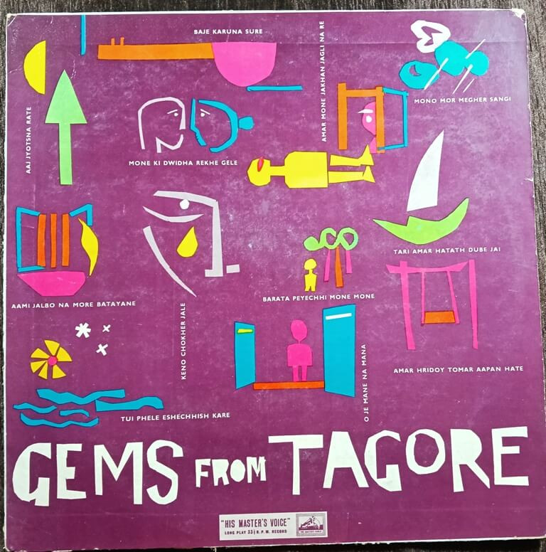 Kanika Banerjee, Hemanta Mukherjee – Gems From Tagore - Bengali Tagore Songs (1961) Rabindranath Tagore Pre-Owned HMV Vinyl, 12" LP Record