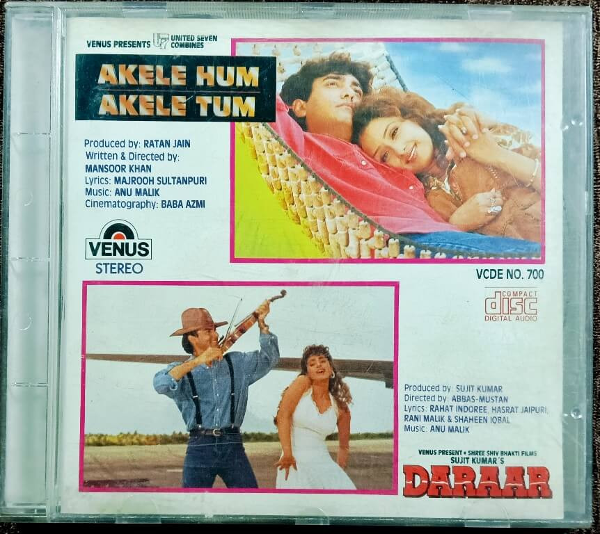 Akele Hum Akele Tum (1995) Anu Malik / Daraar (1996) Anu Malik Pre-Owned Venus Audio CD