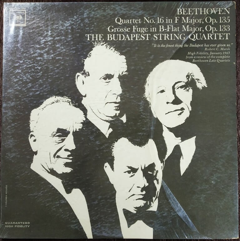 Beethoven ; The Budapest String Quartet ‎– Quartet No. 16 In F Major, Op. 135 - Grosse Fuge In B-Flat Major, Op. 133 (1964) Pre-Owned Vinyl, 12" LP Record