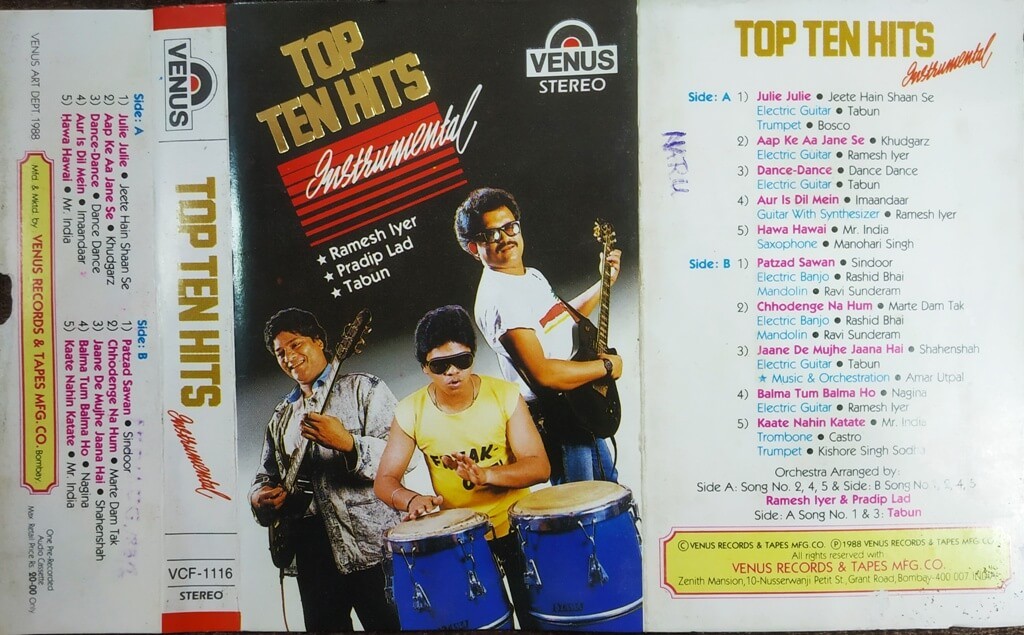 Top Ten Hits Instrumental (1988) Compilation Pre-Owned Venus Audio Cassette
