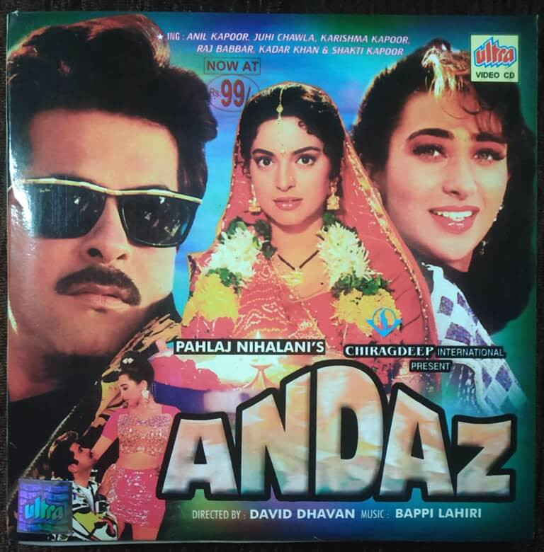Andaz (1994) David Dhawan Pre-Owned Ulta Triple Video CD Set