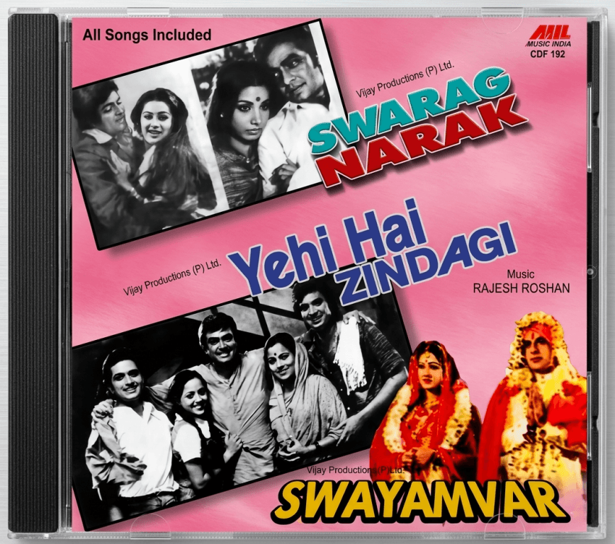 Swayamvar (1980) Rajesh Roshan / Swarg Narak (1978) Rajesh Roshan / Yehi Hai Zindagi (1977) Rajesh Roshan Pre-Owned Music India Audio CD