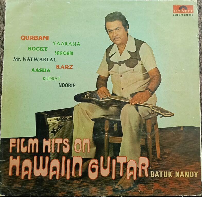 Film Hits On Hawaiin Guitar (1980) Batuk Nandy Pre-Owned Polydor 12" Vinyl Record Jacket