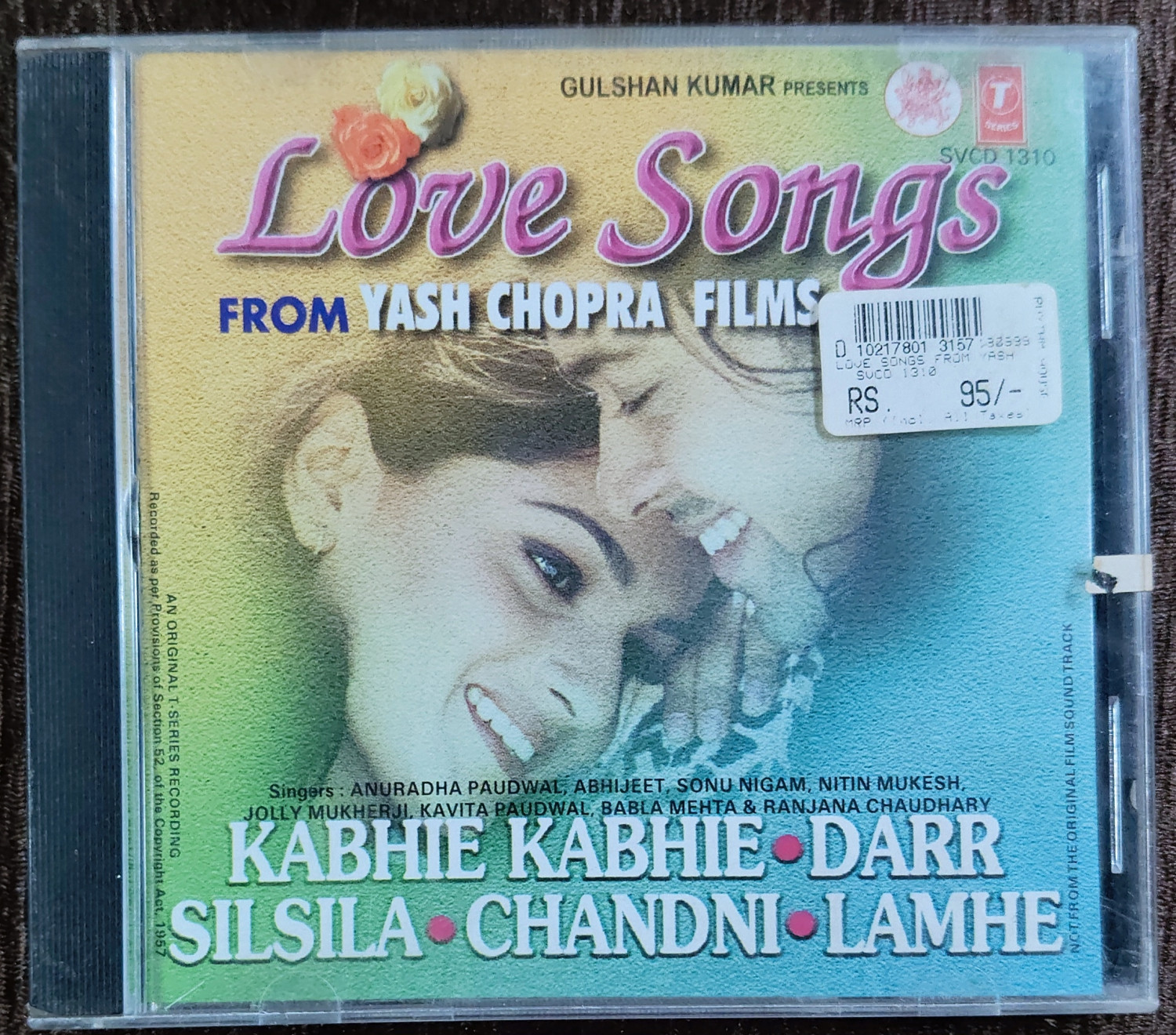Love Songs (From Yash Chopra Films) (1997) Ramesh Iyer Pre-Owned T-Series Audio CD