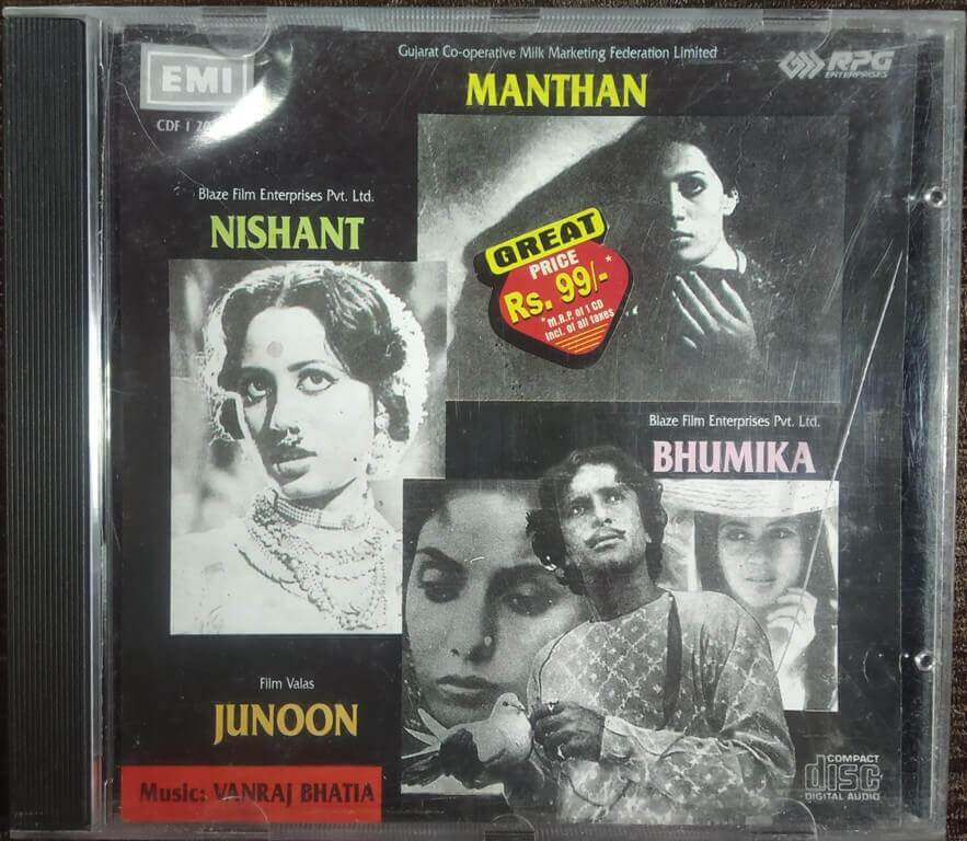 Manthan (1976) Vanraj Bhatia / Nishant (1975) Vanraj Bhatia / Bhumika (1977) Vanraj Bhatia / Junoon (1978) Vanraj Bhatia Pre-Owned Imported EMI Audio CD
