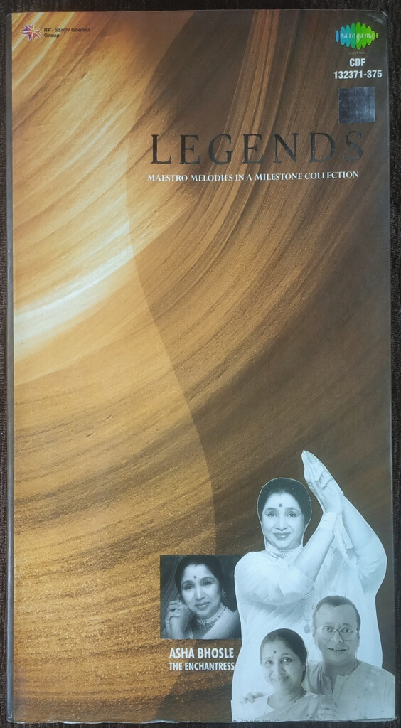 Asha Bhosle – Legends Maestro Melodies in a Milestone Collection by Asha Bhosle Hindi film hits Audio (1999) Pre-Owned Sa Re Ga Ma Audio CD (5 CDs Box Set)