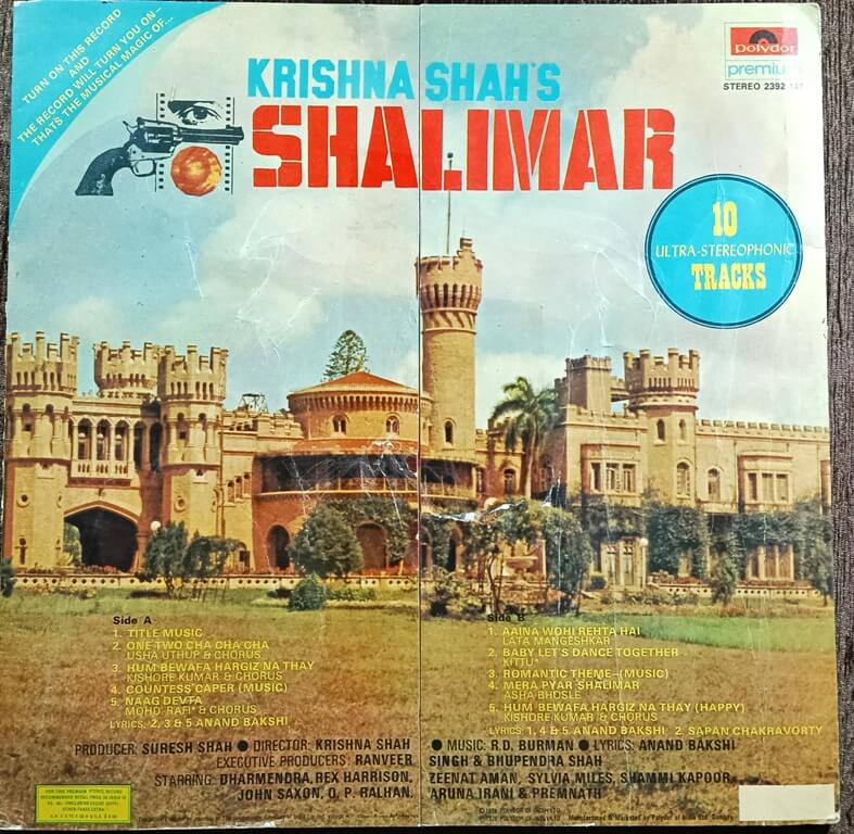 Shalimar (1978) R.D. Burman Pre-Owned Vinyl, 12" Polydor Fold-Out Cover LP Record