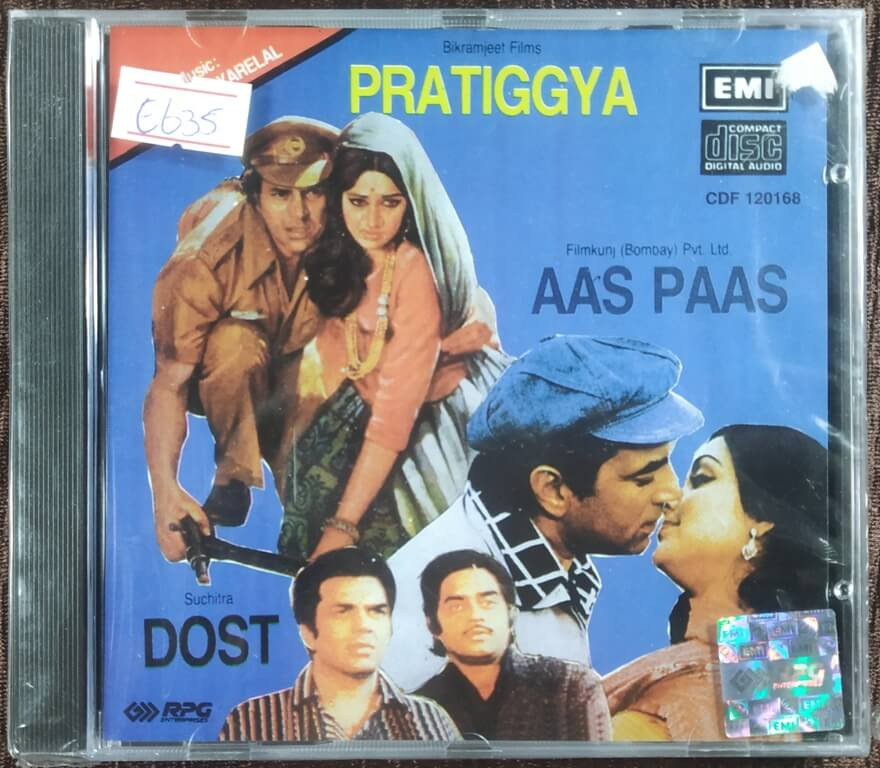 Pratiggya (1975) Laxmikant-Pyarelal / Aas Paas (1980) Laxmikant-Pyarelal / Dost (1973) Laxmikant-Pyarelal Pre-Owned EMI Imported Audio CD