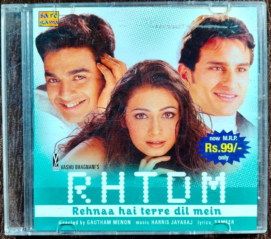 Rehnaa Hai Terre Dil Mein (2003) Harris Jayaraj Pre-Owned Saregama–RPG Audio CD