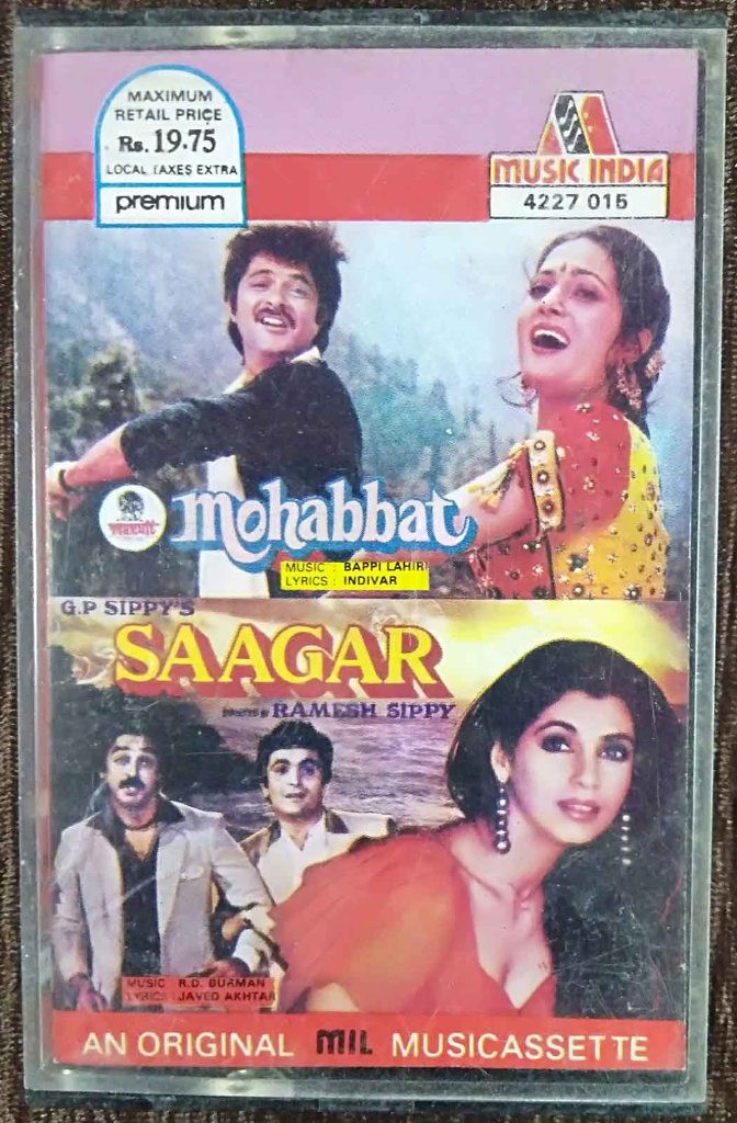 Mohabbat (1985) Bappi Lahiri / Saagar (1985) R.D. Burman Pre-Owned Music India Audio Cassette