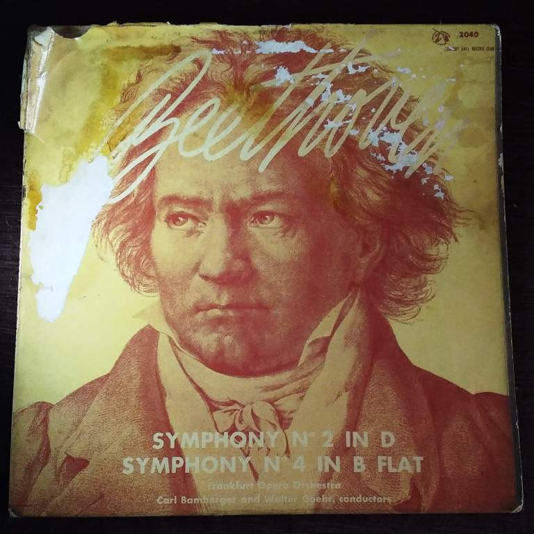 Beethoven - Frankfurt Opera Orchestra, Carl Bamberger, Walter Goehr – Symphony No.2 In D; Symphony No.4 In B Flat (1981) Pre-Owned Vinyl, 12" LP Record