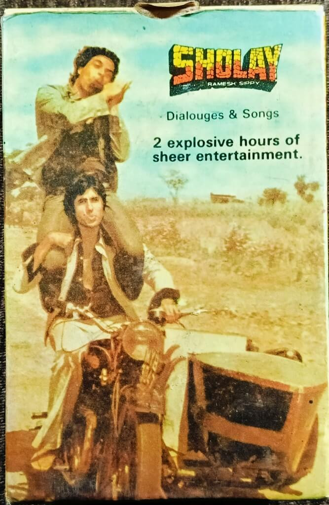 Sholay (1975) Dialogues & Songs Music R.D. Burman, Director Ramesh Shippy, and Dialogues Salim-Javed Pre-Owned T-Series Double Audio Cassette Set