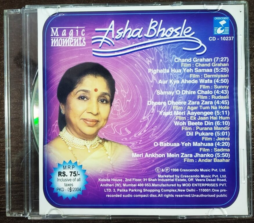 Asha Bhosle - Magic Moments (1998) Compilation Pre-Owned Crescendo Audio CD