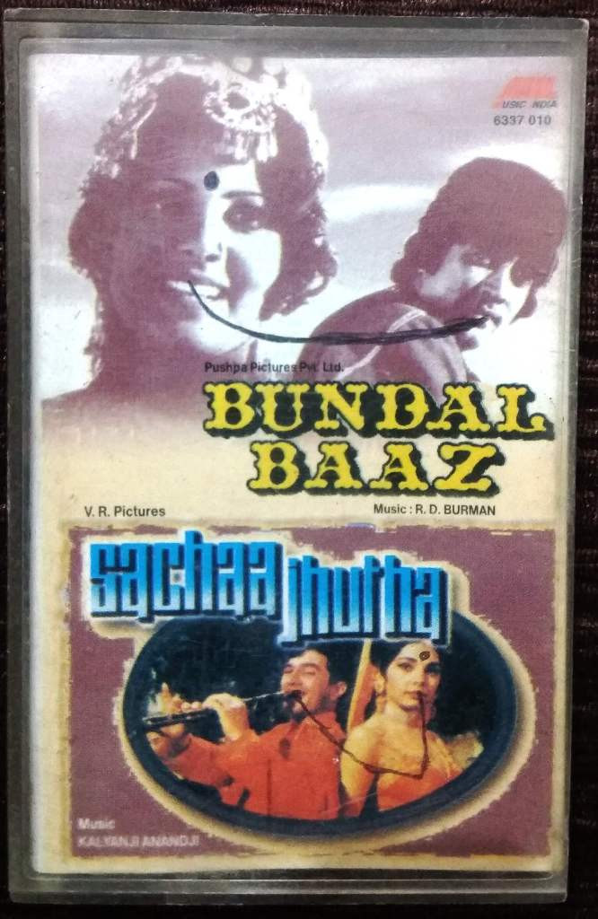 Bundal Baaz (1976) R.D. Burman / Sachaa Jhutha (1970) Kalyanji-Anandji Pre-Owned Music India Audio Cassette