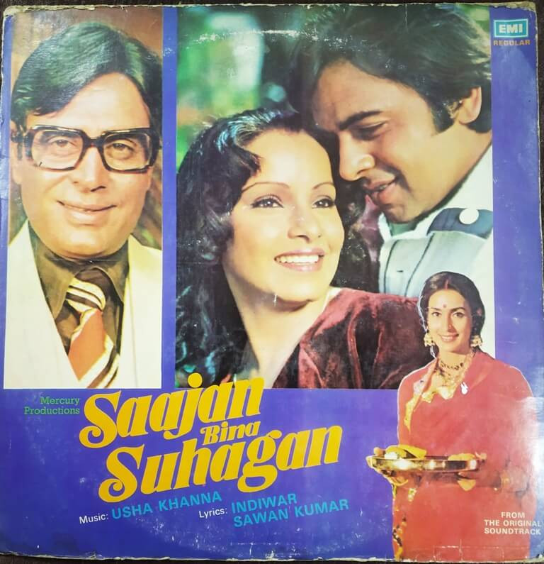 Saajan Bina Suhagan (1978) Usha Khanna Pre-Owned Vinyl, 12" LP Record