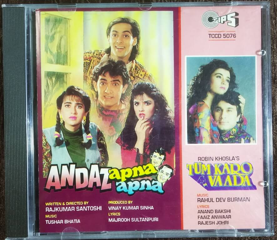 Andaz Apna Apna (1994) Tushar Bhatia / Tum Karo Vaada (1993) Rahul Dev Burman Pre-Owned Imported Audio CD