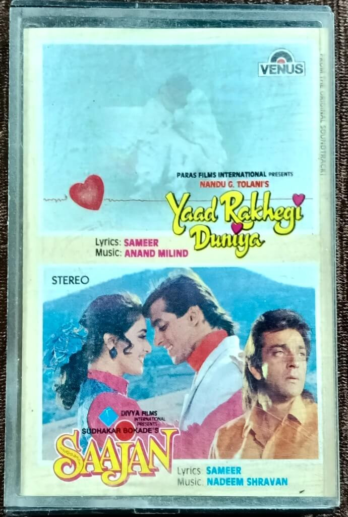 Yaad Rakhegi Duniya (1991) Anand-Milind / Saajan (1991) Nadeem-Shravan Pre-Owned Venus Audio Cassette
